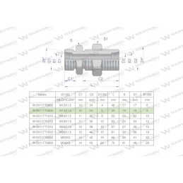 Metric hydraulic connector bb m14x1 5 08l 2 pcs
