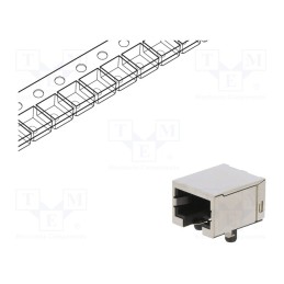 1 pcs x PHOENIX CONTACT - 1149874 - Socket, RJ45, PIN: 8, gold-plated, Layout: 8p8c, on PCBs, SMT