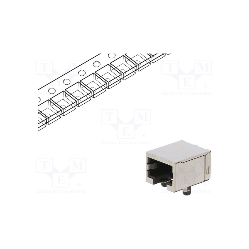 1 pcs x PHOENIX CONTACT - 1149874 - Socket, RJ45, PIN: 8, gold-plated, Layout: 8p8c, on PCBs, SMT
