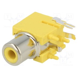 1 pcs x KEYSTONE - 973 - Socket, RCA, female, angled 90°, THT, brass, nickel plated, on PCBs