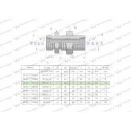 Metric hydraulic connector bb m16x1 5 10l 2 pcs