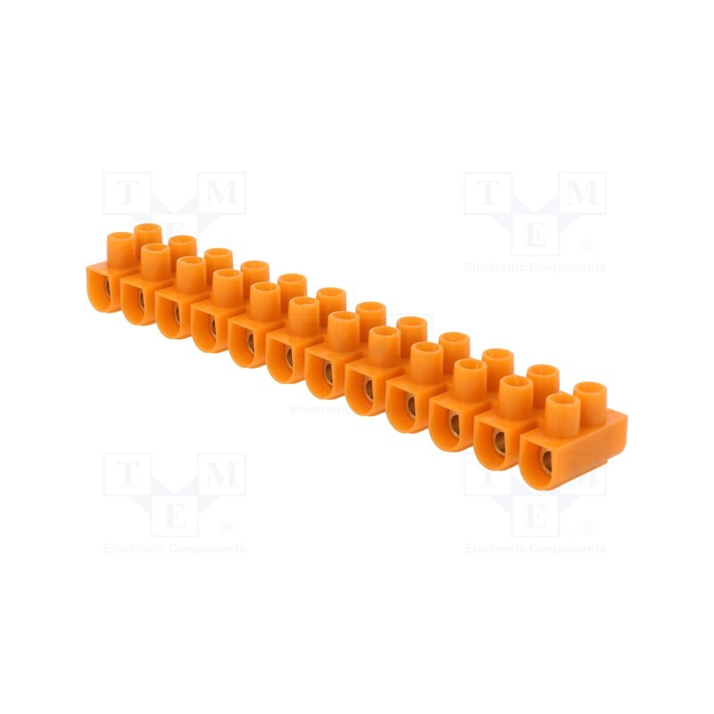 1 pcs x SIMET - 21412108 - Terminal block, screw terminal, 6mm2, 41A, ways: 12, terminals: 24