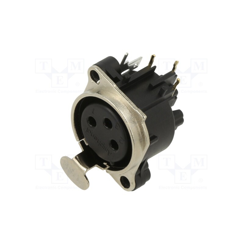 1 pcs x AMPHENOL - AC3FBH2-AU-PRE - 3 pole B type Female Horizontal PCB