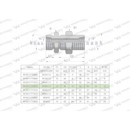 Metric hydraulic connector bb m18x1 5 12l 2 pcs