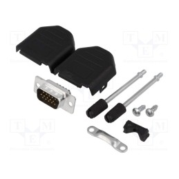 1 pcs x ENCITECH - DPPK09-BK-HDP-K - D-Sub HD, PIN: 15, plug, male, soldering, for cable