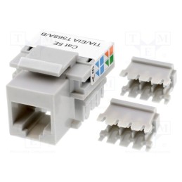 1 pcs x CONNFLY - DS1135-03-S80AP - Socket, RJ45, PIN: 8, Layout: 8p8c, Keystone,for panel mounting