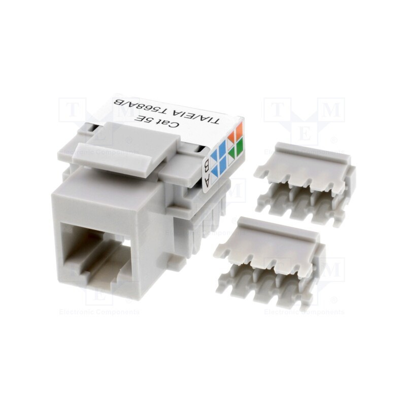 1 pcs x CONNFLY - DS1135-03-S80AP - Socket, RJ45, PIN: 8, Layout: 8p8c, Keystone,for panel mounting