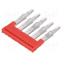 1 pcs x WEIDMu00dcLLER - 2108710000 ZQV 2.5N/5 RD - Comb bridge, ways: 5, red, A series