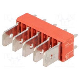 1 pcs x KEYSTONE - 7820 - Terminal: spade terminal strip, 6.4mm, 0.8mm, THT, brass, tinned