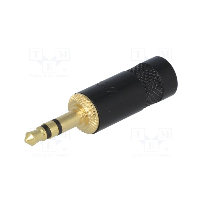 1 pcs x REAN - NYS231BG - Plug, Jack 3,5mm, male, stereo, ways: 3, straight, for cable, 4mm