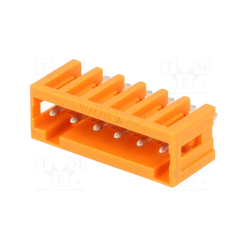1 pcs x WAGO - 734-236 - Pluggable terminal block, 3.81mm, ways: 6, straight, socket, male