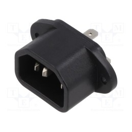 1 pcs x SCHURTER - 6162.0042 - Connector: AC supply, socket, male, 10A, 250VAC, IEC 60320, C14 (E)
