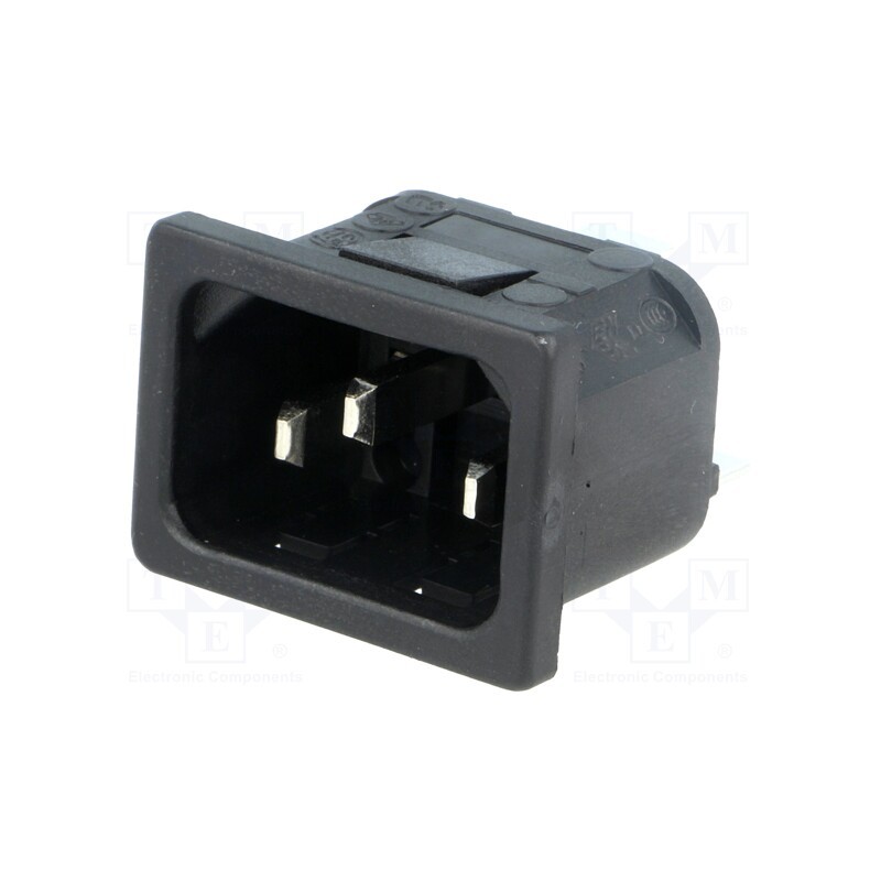 1 pcs x BULGIN - PX0575/20/63 - Connector: AC supply, socket, male, 10A, 250VAC, IEC 60320, C14 (E)