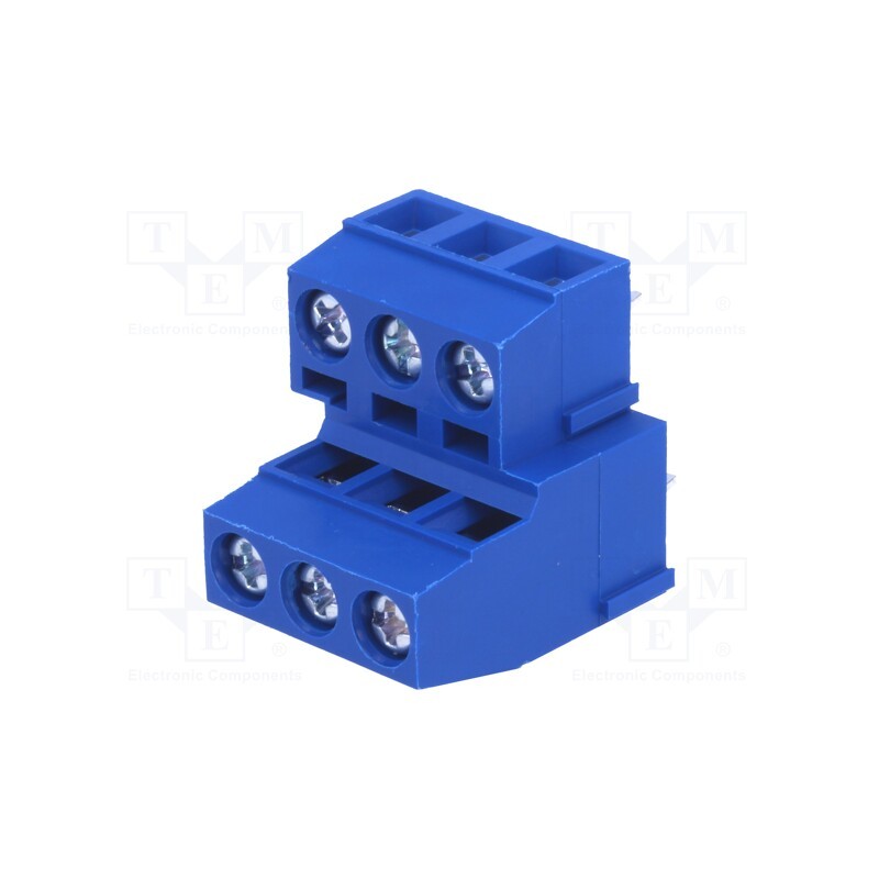 1 pcs x NINIGI - TB-5.0-P-2X3F - PCB terminal block, angled 90°, 5mm, ways: 6, on PCBs, double deck