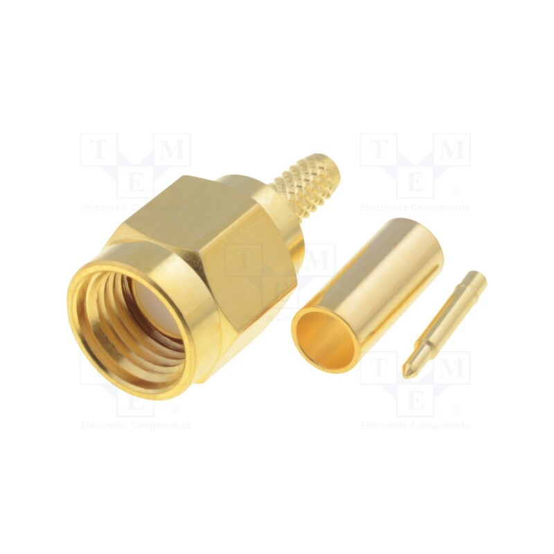 1 pcs x ADAM TECH - RF2-02-T-02-50-G - Plug, SMA, male, straight, RG174,RG188,RG316, crimped, for cable