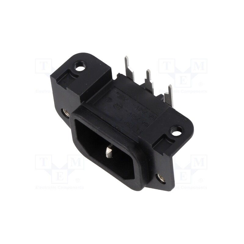 1 pcs x SCHURTER - GSP1.8401.1 - Connector: AC supply, socket, male, 10A, 250VAC, IEC 60320, C14 (E)