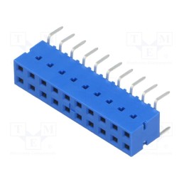 1 pcs x Amphenol Communications Solutions - 71991-810LF - Socket, PCB to PCB, female, Dubox®, 2.54mm, PIN: 20, THT, 2A, blue