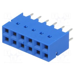 1 pcs x Amphenol Communications Solutions - 87606-806LF - Socket, PCB to PCB, female, Dubox®, 2.54mm, PIN: 12, THT, 2A, blue