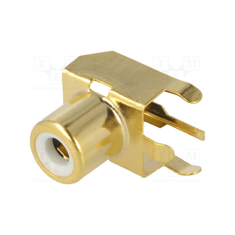 1 pcs x KEYSTONE - 936 - Socket, RCA, female, angled 90°, THT, brass, gold-plated, on PCBs