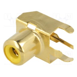 1 pcs x KEYSTONE - 938 - Socket, RCA, female, angled 90°, THT, brass, gold-plated, on PCBs