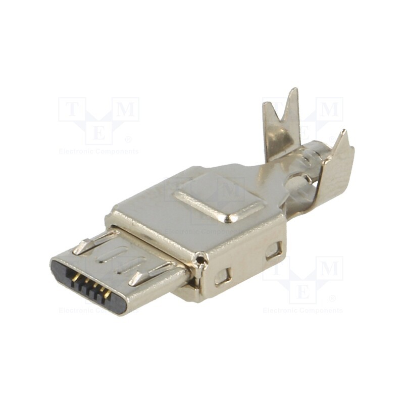 1 pcs x KEYSTONE - 941 - Plug, USB B micro, for cable, soldering, PIN: 5, straight, USB 2.0