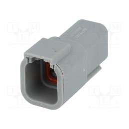 1 pcs x AMPHENOL - ATM04-6P - Connector: wire-wire, ATM, male, plug, for cable, PIN: 6, grey, IP67