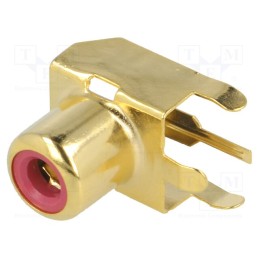 1 pcs x KEYSTONE - 937 - Socket, RCA, female, angled 90°, THT, brass, gold-plated, on PCBs