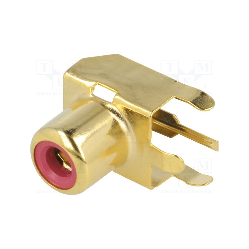 1 pcs x KEYSTONE - 937 - Socket, RCA, female, angled 90°, THT, brass, gold-plated, on PCBs