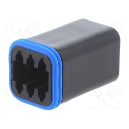 1 pcs x BULGIN - PX0100S06BK - Connector: wire-wire, PX0, female, plug, for cable, PIN: 6, black