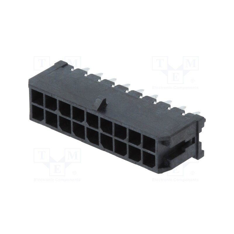 1 pcs x MOLEX - 430451812 - Socket, wire-board, male, Micro-Fit 3.0, 3mm, PIN: 18, THT, 5A, 600V