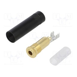 1 pcs x NEUTRIK - NYS240BG - Plug, Jack 3,5mm, female, stereo, ways: 3, straight, for cable, 4mm