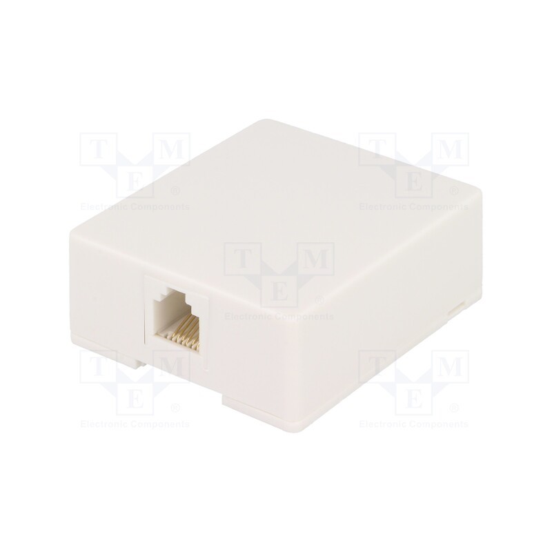 1 pcs x NINIGI - RJ12GN - Socket, RJ12, Layout: 6p6c, surface-mounted,screw,self-adhesive