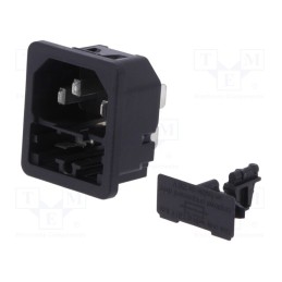 1 pcs x SCHURTER - 6200.431 - Connector: AC supply, socket, male, 10A, 250VAC, IEC 60320, C14 (E)