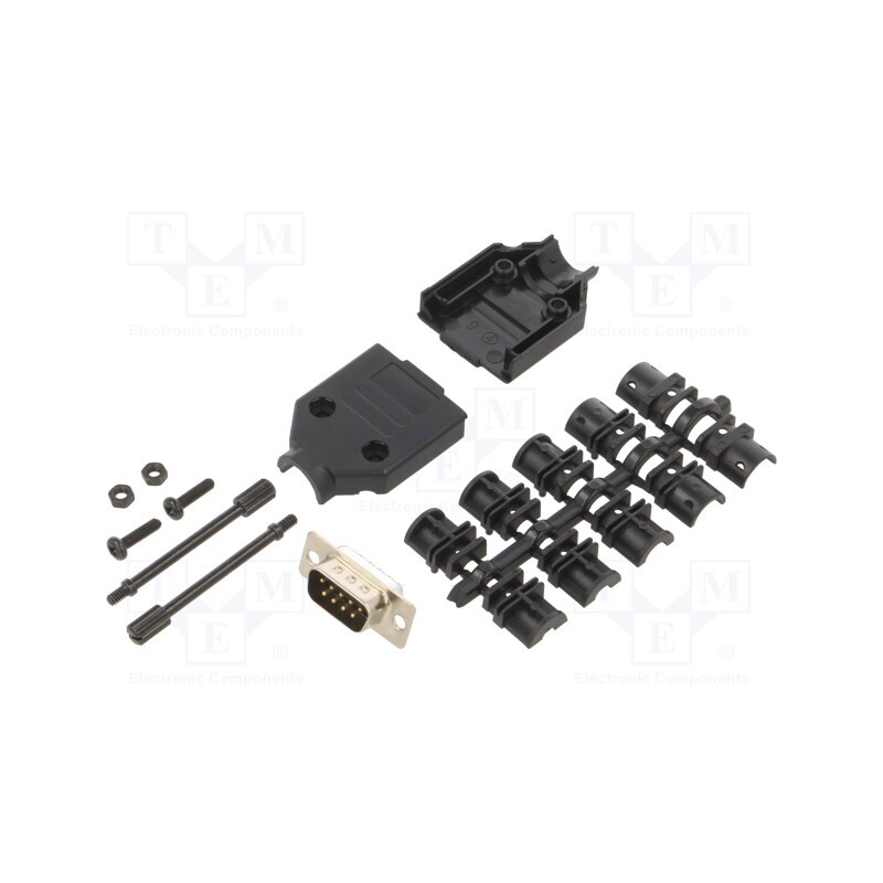 1 pcs x ENCITECH - 6355-0032-01 - D-Sub, PIN: 9, plug, male, soldering, for cable, black