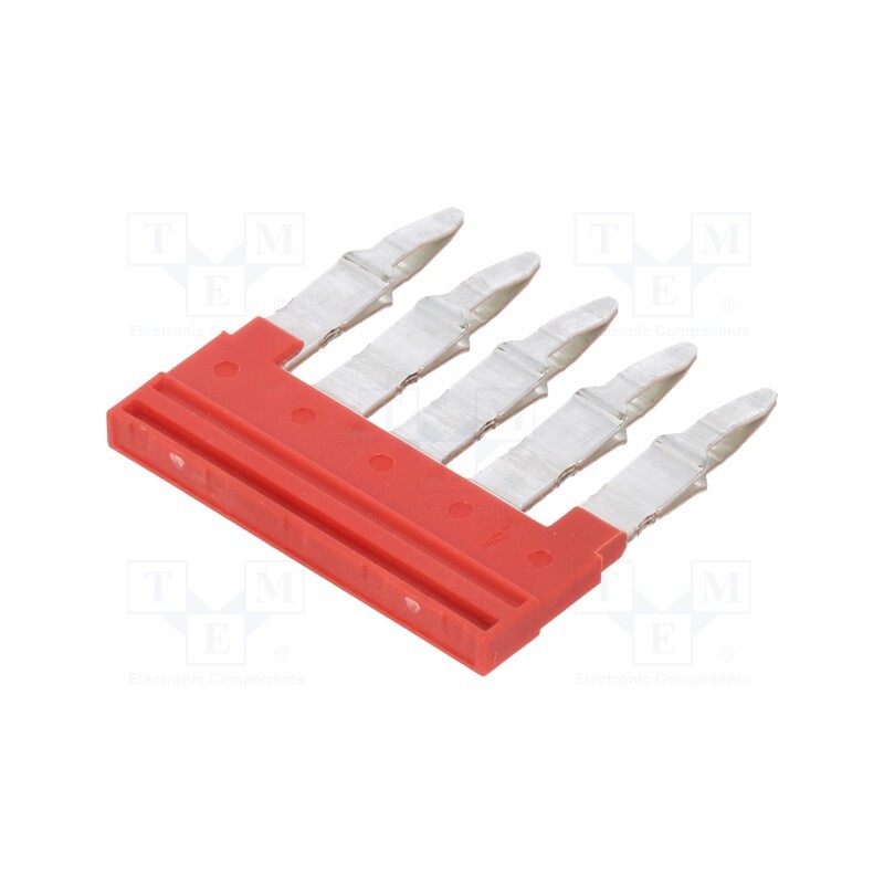 1 pcs x WEIDMu00dcLLER - 2460790000 ZQV 4N/5 RD - Comb bridge, ways: 5, red, A series