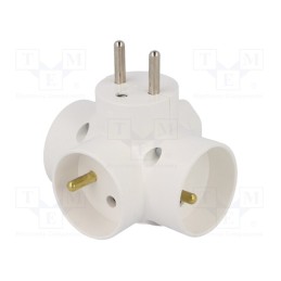 1 pcs x TIMEX-ELEKTRO - R-44 - Connector: AC supply, splitter, 2P,2P+PE, white, Output: 4x socket