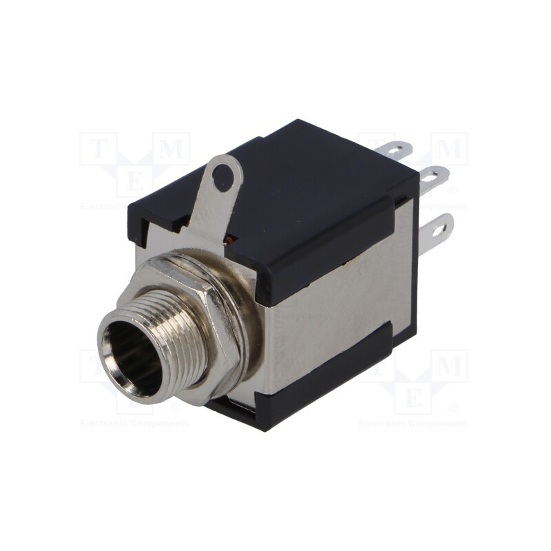 1 pcs x NINIGI - JC-118 - Socket, Jack 6,3mm, ways: 3, straight, for panel mounting, 10mm