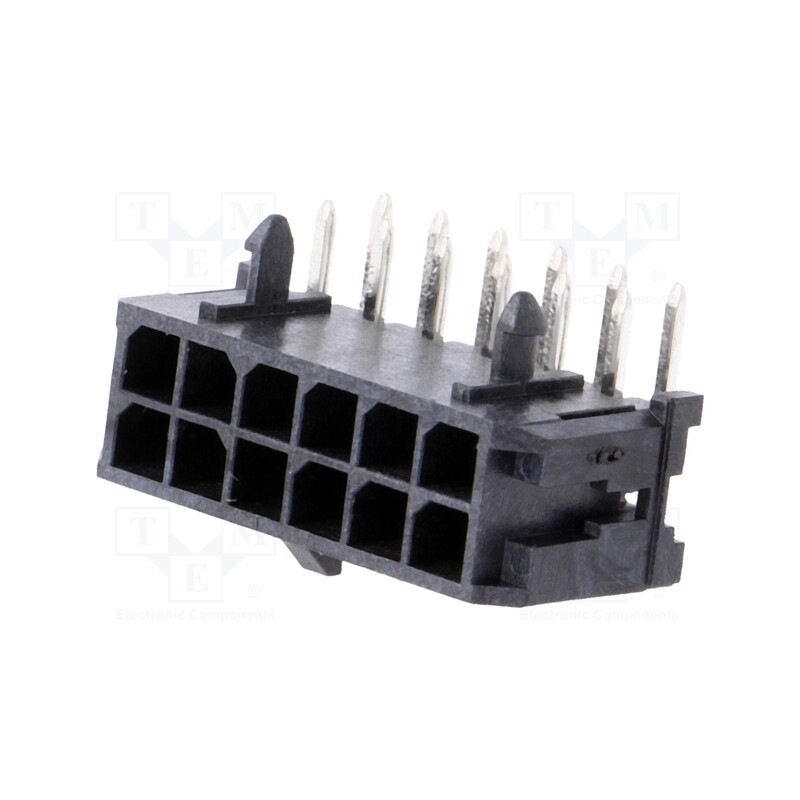 1 pcs x MOLEX - 430451200 - Socket, wire-board, male, Micro-Fit 3.0, 3mm, PIN: 12, THT, on PCBs