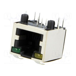 1 pcs x Amphenol Communications Solutions - RJHSE-7361 - Socket, RJ12, PIN: 6, shielded,with LED, gold-plated, Layout: 6p6c
