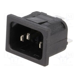 1 pcs x BULGIN - PX0575/10/63 - Connector: AC supply, socket, male, 10A, 250VAC, IEC 60320, C14 (E)