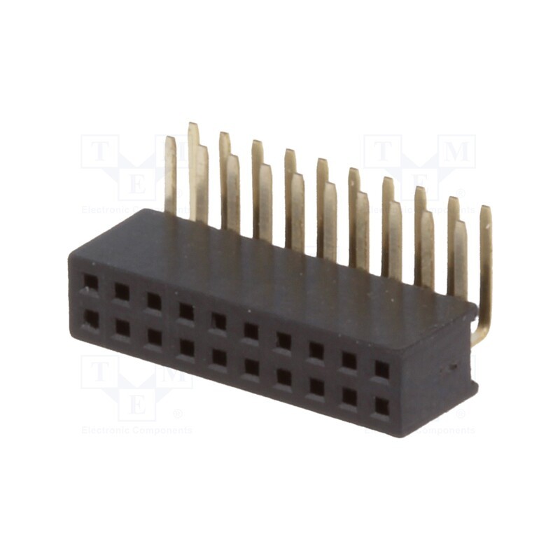 1 pcs x CONNFLY - DS1065-14-2*10S8BR - Socket, pin strips, female, PIN: 20, angled 90°, 1.27mm, THT, 2x10
