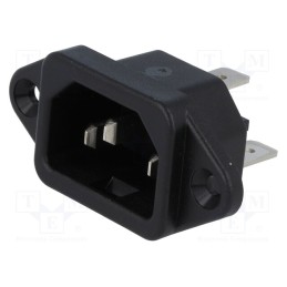 1 pcs x SCHURTER - 6162.0159 - Connector: AC supply, socket, male, 10A, 250VAC, IEC 60320, 6061