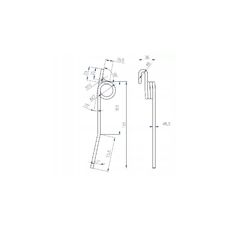 Reel finger for a John Deere combine