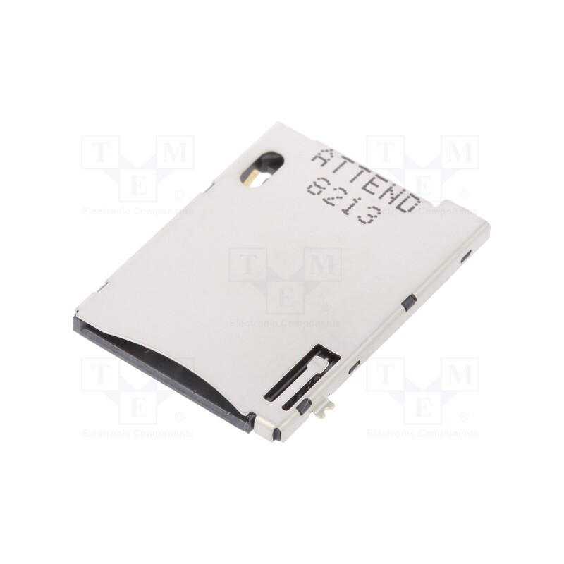 1 pcs x ATTEND - 115A-BDA0-R01 - Connector: for cards, SIM, push-push, SMD, gold-plated, 500mA, 250V