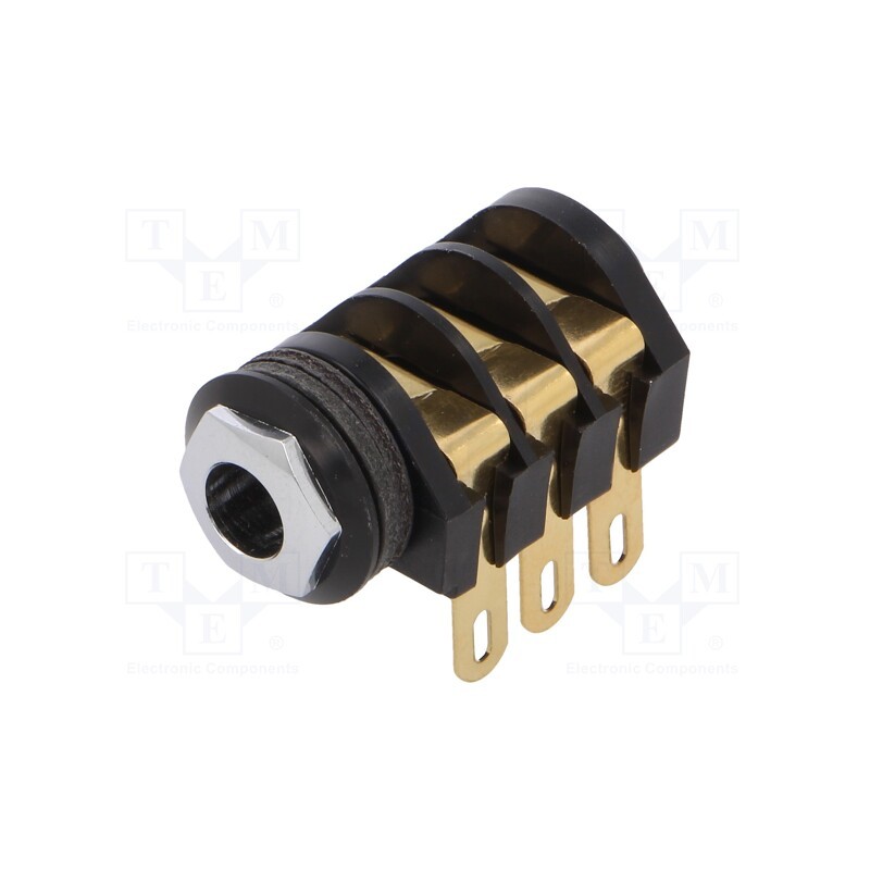 1 pcs x CLIFF - J/SKT S4/BBB/ST/GOLD/ASSEM - Socket, Jack 6,3mm, female, stereo,with triple switch, ways: 3