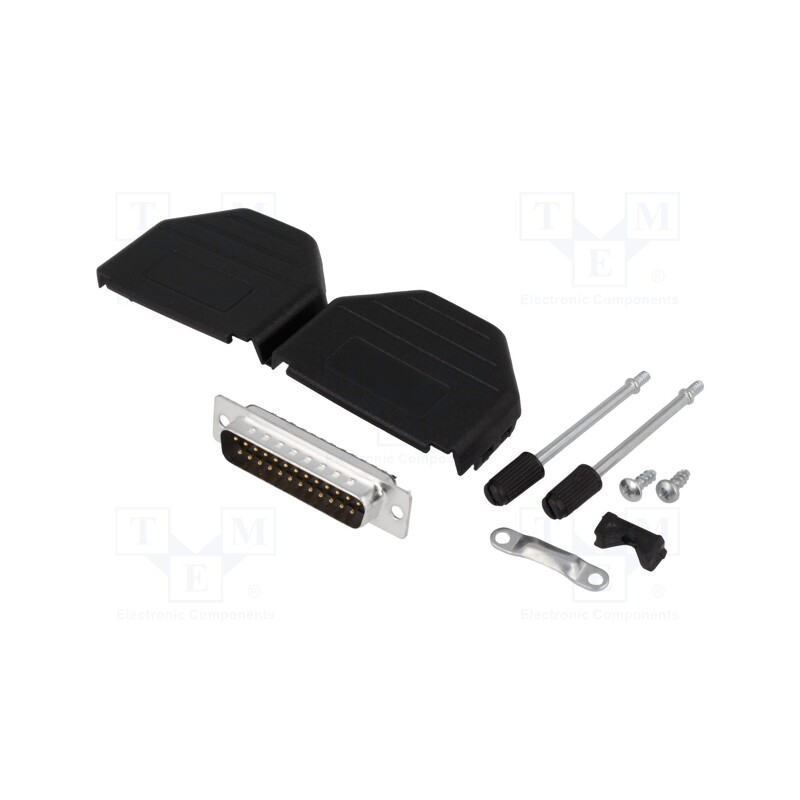 1 pcs x ENCITECH - DPPK25-BK-DBP-K - D-Sub, PIN: 25, plug, male, soldering, for cable, Kit: complete set