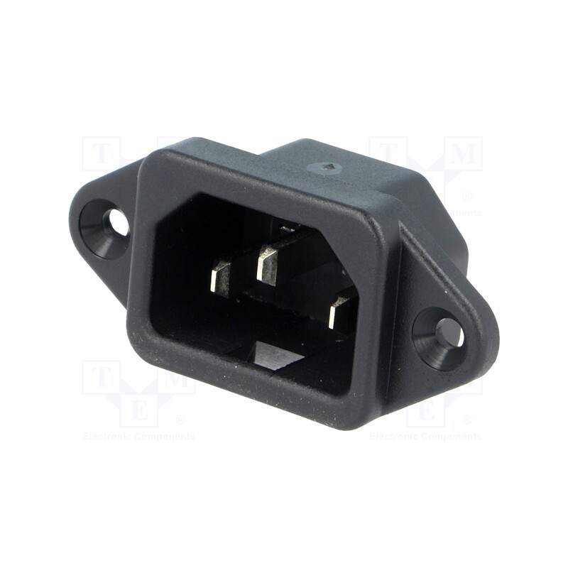1 pcs x SCHURTER - 6162.0157 - Connector: AC supply, socket, male, 10A, 250VAC, IEC 60320, 6061