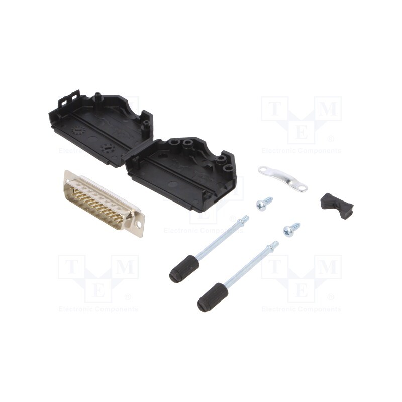 1 pcs x ENCITECH - DPPK25-BK-DBP-W-K - D-Sub, PIN: 25, plug, male, soldering, for cable, white