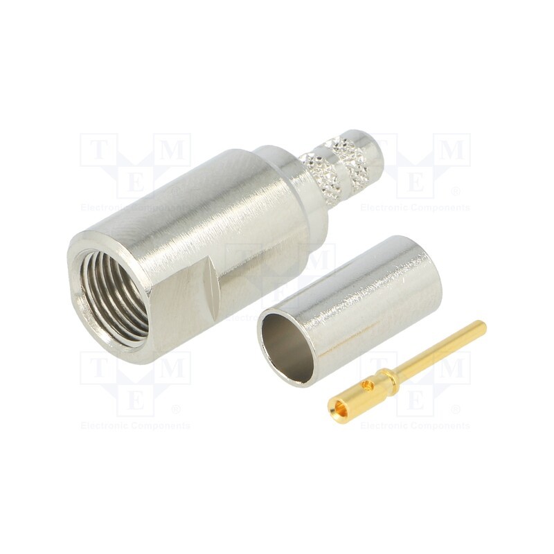 1 pcs x AMPHENOL RF - FME1121A3-NT3G-1-50 - Plug, FME, male, straight, crimped, for cable, Insulation: PTFE, 50Ω