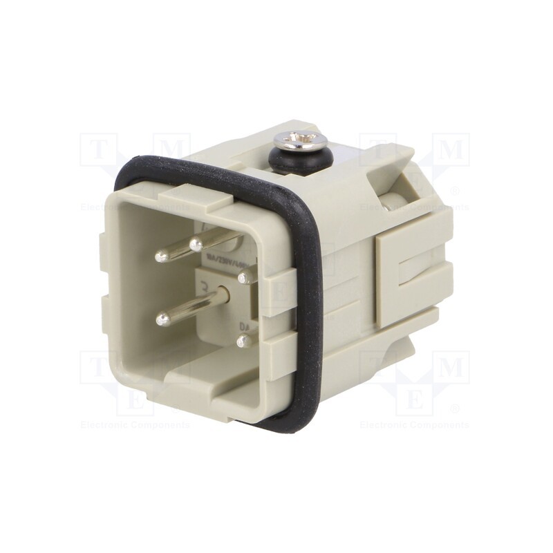 1 pcs x DEGSON ELECTRONICS - DA-004-M - Connector: HDC, contact insert, male, DA, PIN: 5, 4+PE, size D3A